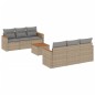 vidaXL Juego de sofás jardín con cojines beige mezcla 7 pzas ratán PE vidaXL Juego de sofás jardín con cojines beige mezcla 7 pzas ratán PE