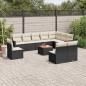 vidaXL Set de sofás de jardín 11 pzas y cojines ratán sintético negro vidaXL Set de sofás de jardín 11 pzas y cojines ratán sintético negro
