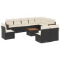 vidaXL Set de sofás de jardín 11 pzas y cojines ratán sintético negro vidaXL Set de sofás de jardín 11 pzas y cojines ratán sintético negro