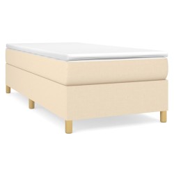 vidaXL Cama box spring con colchón tela color crema 80x200 cm