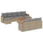 vidaXL Juego de sofás jardín con cojines beige mezcla 11 pzas ratán PE vidaXL Juego de sofás jardín con cojines beige mezcla 11 pzas ratán PE