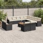 vidaXL Set sofás de jardín 14 pzas con cojines ratán sintético negro vidaXL Set sofás de jardín 14 pzas con cojines ratán sintético negro