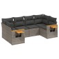 vidaXL Set de muebles de jardín 6 pzas y cojines ratán sintético gris vidaXL Set de muebles de jardín 6 pzas y cojines ratán sintético gris
