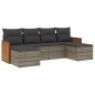 vidaXL Set de muebles de jardín 6 pzas y cojines ratán sintético gris vidaXL Set de muebles de jardín 6 pzas y cojines ratán sintético gris