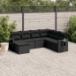 vidaXL Set de comedor de jardín 7 pzas y cojines ratán sintético negro vidaXL Set de comedor de jardín 7 pzas y cojines ratán sintético negro