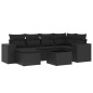 vidaXL Set de comedor de jardín 7 pzas y cojines ratán sintético negro vidaXL Set de comedor de jardín 7 pzas y cojines ratán sintético negro