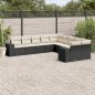 vidaXL Set de sofás de jardín 10 pzas cojines ratán sintético negro vidaXL Set de sofás de jardín 10 pzas cojines ratán sintético negro