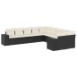 vidaXL Set de sofás de jardín 10 pzas cojines ratán sintético negro vidaXL Set de sofás de jardín 10 pzas cojines ratán sintético negro