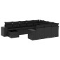 vidaXL Set de sofás de jardín 11 pzas y cojines ratán sintético negro vidaXL Set de sofás de jardín 11 pzas y cojines ratán sintético negro