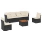 vidaXL Set de comedor de jardín 7 pzas y cojines ratán sintético negro vidaXL Set de comedor de jardín 7 pzas y cojines ratán sintético negro