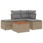 vidaXL Juego de sofás jardín con cojines beige mezcla 5 pzas ratán PE vidaXL Juego de sofás jardín con cojines beige mezcla 5 pzas ratán PE