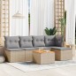 vidaXL Juego de sofás jardín con cojines beige mezcla 6 pzas ratán PE vidaXL Juego de sofás jardín con cojines beige mezcla 6 pzas ratán PE