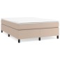 vidaXL Cama box spring con colchón cuero sintético capuchino 160x200cm vidaXL Cama box spring con colchón cuero sintético capuchino 160x200cm