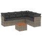 vidaXL Set de sofás de jardín 7 piezas con cojines ratán PE gris vidaXL Set de sofás de jardín 7 piezas con cojines ratán PE gris