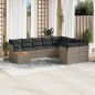 vidaXL Set de sofás de jardín 10 pzas con cojines ratán sintético gris vidaXL Set de sofás de jardín 10 pzas con cojines ratán sintético gris