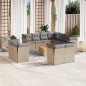 vidaXL Juego de sofás jardín con cojines beige mezcla 12 pzas ratán PE vidaXL Juego de sofás jardín con cojines beige mezcla 12 pzas ratán PE