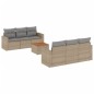 vidaXL Juego de sofás jardín con cojines beige mezcla 7 pzas ratán PE