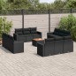 vidaXL Set de sofás de jardín y cojines 13 pzas ratán sintético negro vidaXL Set de sofás de jardín y cojines 13 pzas ratán sintético negro