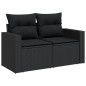 vidaXL Set de sofás de jardín y cojines 13 pzas ratán sintético negro vidaXL Set de sofás de jardín y cojines 13 pzas ratán sintético negro