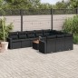 vidaXL Set de sofás de jardín 11 pzas y cojines ratán sintético negro vidaXL Set de sofás de jardín 11 pzas y cojines ratán sintético negro