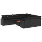 vidaXL Set de sofás de jardín 11 pzas y cojines ratán sintético negro vidaXL Set de sofás de jardín 11 pzas y cojines ratán sintético negro