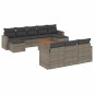 vidaXL Set de sofás de jardín 11 pzas y cojines ratán sintético gris vidaXL Set de sofás de jardín 11 pzas y cojines ratán sintético gris