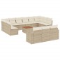 vidaXL Set sofás de jardín 14 pzas con cojines ratán sintético beige vidaXL Set sofás de jardín 14 pzas con cojines ratán sintético beige