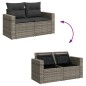 vidaXL Set de sofás de jardín 14 pzas con cojines ratán sintético gris vidaXL Set de sofás de jardín 14 pzas con cojines ratán sintético gris
