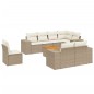 vidaXL Set de sofás de jardín 9 pzas con cojines ratán sintético beige vidaXL Set de sofás de jardín 9 pzas con cojines ratán sintético beige
