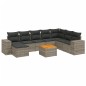 vidaXL Set de muebles de jardín 9 pzas y cojines ratán sintético gris vidaXL Set de muebles de jardín 9 pzas y cojines ratán sintético gris