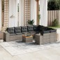 vidaXL Set de sofás de jardín 10 pzas con cojines ratán sintético gris vidaXL Set de sofás de jardín 10 pzas con cojines ratán sintético gris