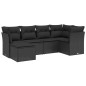 vidaXL Set de sofás de jardín 6 piezas y cojines ratán sintético negro vidaXL Set de sofás de jardín 6 piezas y cojines ratán sintético negro