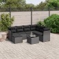 vidaXL Set de sofás de jardín 8 piezas y cojines ratán sintético negro vidaXL Set de sofás de jardín 8 piezas y cojines ratán sintético negro