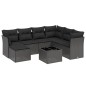 vidaXL Set de sofás de jardín 8 piezas y cojines ratán sintético negro vidaXL Set de sofás de jardín 8 piezas y cojines ratán sintético negro