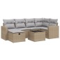 vidaXL Juego de sofás jardín con cojines beige mezcla 7 pzas ratán PE vidaXL Juego de sofás jardín con cojines beige mezcla 7 pzas ratán PE