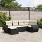 vidaXL Set de sofás de jardín 6 piezas y cojines ratán sintético negro vidaXL Set de sofás de jardín 6 piezas y cojines ratán sintético negro