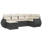 vidaXL Set de sofás de jardín 6 piezas y cojines ratán sintético negro vidaXL Set de sofás de jardín 6 piezas y cojines ratán sintético negro