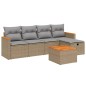 vidaXL Juego de sofás jardín con cojines beige mezcla 6 pzas ratán PE vidaXL Juego de sofás jardín con cojines beige mezcla 6 pzas ratán PE
