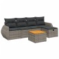 vidaXL Set de muebles de jardín 6 pzas y cojines ratán sintético gris