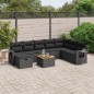 vidaXL Set de sofás de jardín 8 piezas y cojines ratán sintético negro vidaXL Set de sofás de jardín 8 piezas y cojines ratán sintético negro