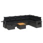 vidaXL Set de sofás de jardín 8 piezas y cojines ratán sintético negro vidaXL Set de sofás de jardín 8 piezas y cojines ratán sintético negro
