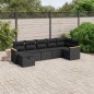 vidaXL Set de comedor de jardín 7 pzas y cojines ratán sintético negro vidaXL Set de comedor de jardín 7 pzas y cojines ratán sintético negro