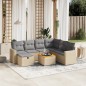 vidaXL Juego de sofás jardín con cojines beige mezcla 8 pzas ratán PE vidaXL Juego de sofás jardín con cojines beige mezcla 8 pzas ratán PE