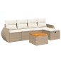 vidaXL Juego de sofás jardín con cojines 6 pzas ratán sintético beige vidaXL Juego de sofás jardín con cojines 6 pzas ratán sintético beige