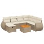 vidaXL Juego de sofás de jardín con cojines beige 8 pzas ratán PE vidaXL Juego de sofás de jardín con cojines beige 8 pzas ratán PE