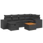 vidaXL Set de comedor de jardín 7 pzas y cojines ratán sintético negro vidaXL Set de comedor de jardín 7 pzas y cojines ratán sintético negro