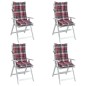 vidaXL Cojines para silla respaldo alto 4 uds tela Oxford cuadros rojo vidaXL Cojines para silla respaldo alto 4 uds tela Oxford cuadros rojo