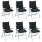 vidaXL Cojines para silla con respaldo bajo 6 uds tela Oxford negro