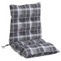 vidaXL Cojines para silla respaldo bajo 2 uds tela Oxford cuadros gris