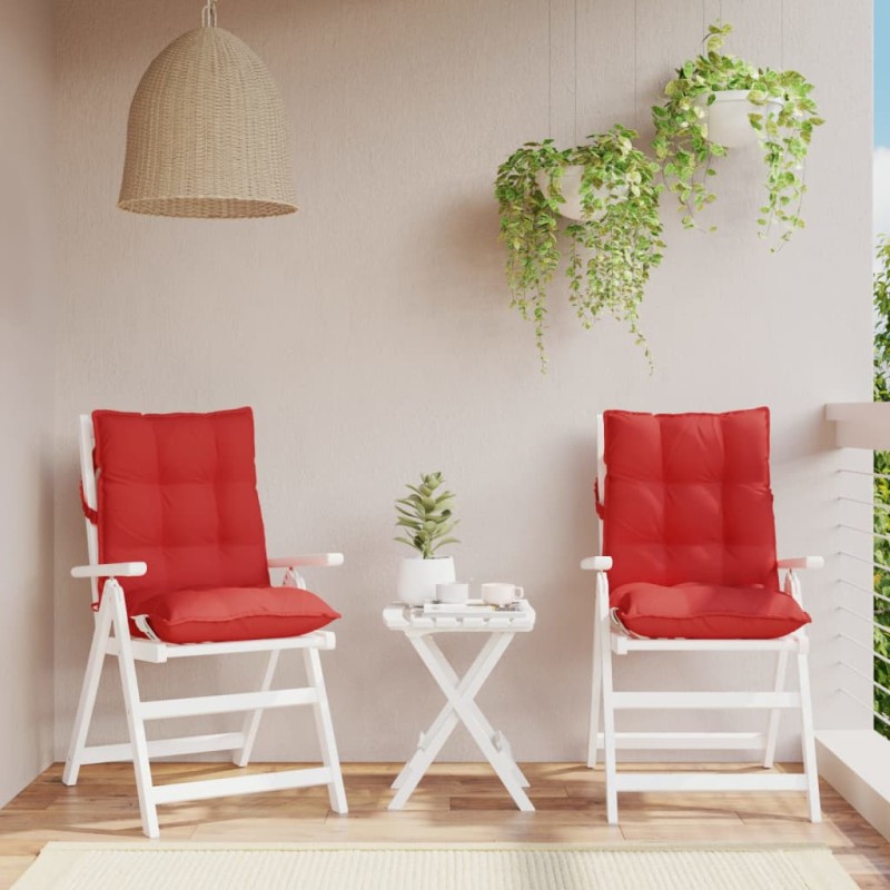 vidaXL Cojines para silla con respaldo bajo 2 uds tela Oxford rojo vidaXL Cojines para silla con respaldo bajo 2 uds tela Oxford rojo